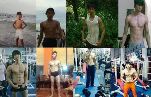 Quá trình thay đổi vóc dáng của Mạnh Cường. Ảnh:N.B