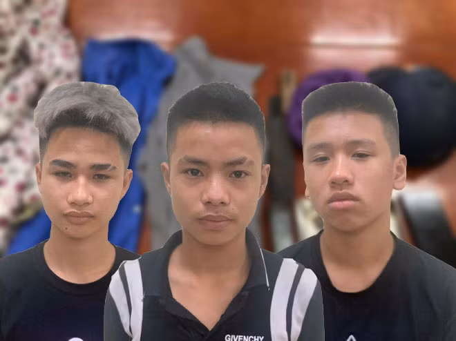 3 thiếu niên có hành vi mang hung khí đi cướp tài sản. Ảnh: Công an Hà Nội.