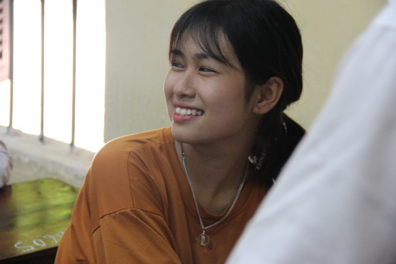 Lê Thị Thùy Trang cho biết: Sẽ cố gắng làm tốt các môn thi còn lại. Lê Thị Thùy Trang cho biết: Sẽ cố gắng làm tốt các môn thi còn lại.