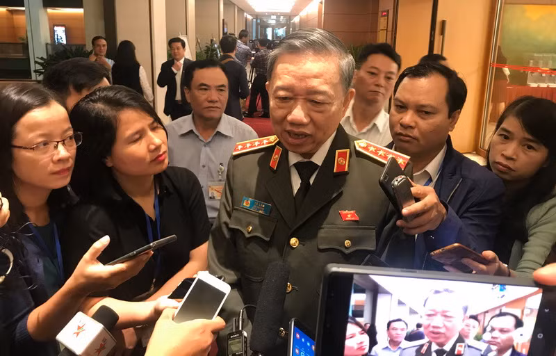 Bộ trưởng Bộ Công an Tô Lâm đã trao đổi với báo chí bên hành lang Quốc hội.