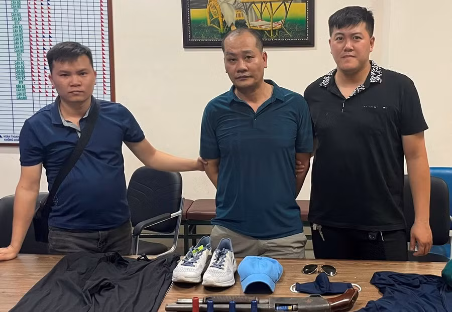 Đào Anh Tuấn bị bắt cùng tang vật của vụ án.