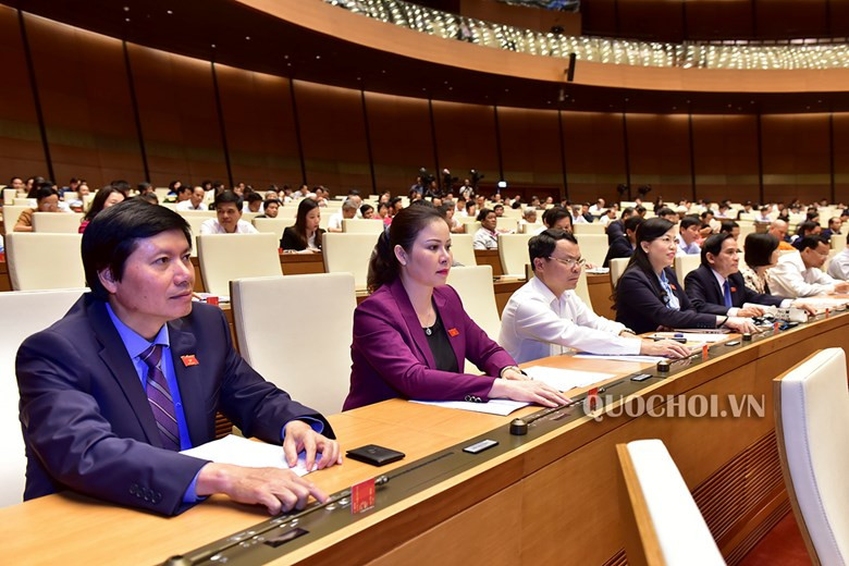 Các đại biểu Quốc hội bấm nút thông qua dự án Luật. Ảnh: Quochoi.vn Các đại biểu Quốc hội bấm nút thông qua dự án Luật. Ảnh: Quochoi.vn