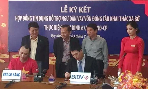 BIDV ký kết cho ngư dân tại tỉnh Bình Định vay vốn đóng tàu