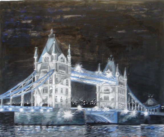 Bức tranh sông Thames - tác phẩm được Hồng vẽ trong thời gian du học tại Anh