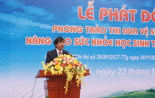 Thứ trưởng Bộ GD&ĐT Phạm Mạnh Hùng phát biểu tại lễ phát động. Ảnh: gdtd.vn