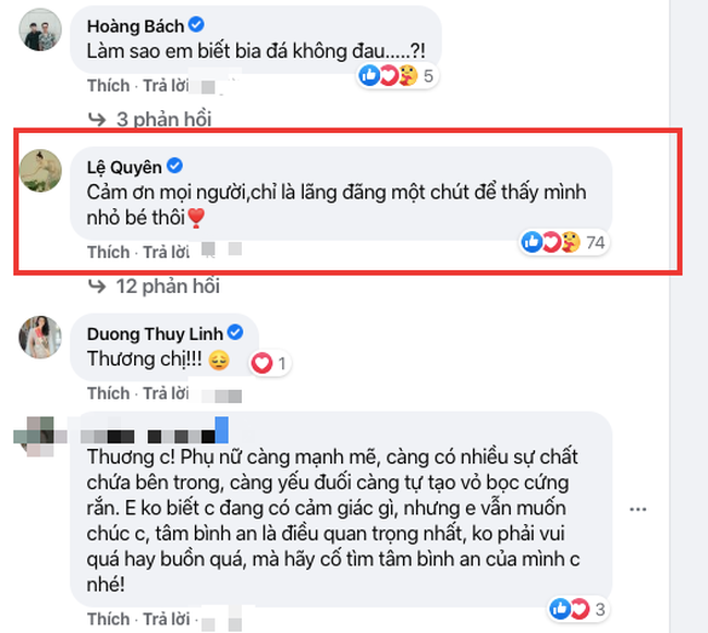 Lệ Quyên gây "sốt" vì chia sẻ về sự yếu đuối, khóc nhiều sau ly hôn, Quang Hà khuyên điều này - Ảnh 5. Lệ Quyên gây "sốt" vì chia sẻ về sự yếu đuối, khóc nhiều sau ly hôn, Quang Hà khuyên điều này - Ảnh 5.