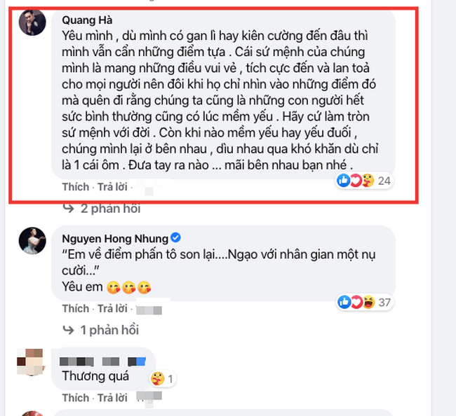 Lệ Quyên gây "sốt" vì chia sẻ về sự yếu đuối, khóc nhiều sau ly hôn, Quang Hà khuyên điều này - Ảnh 4. Lệ Quyên gây "sốt" vì chia sẻ về sự yếu đuối, khóc nhiều sau ly hôn, Quang Hà khuyên điều này - Ảnh 4.