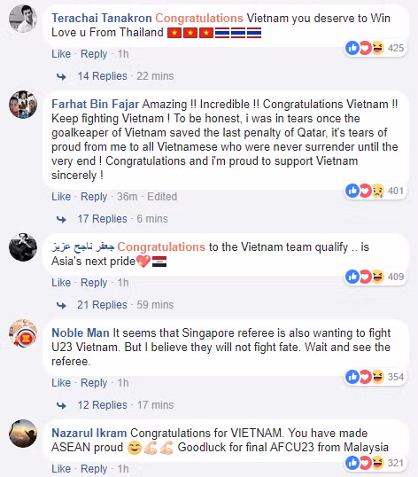 Hàng nghìn lời chúc gửi đến U23 Việt Nam sau khi lọt vào tới trận chung kết U23 châu Á Hàng nghìn lời chúc gửi đến U23 Việt Nam sau khi lọt vào tới trận chung kết U23 châu Á