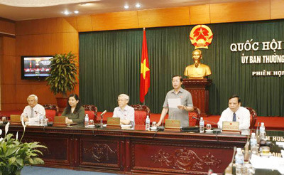 Phó Chủ tịch Quốc hội Nguyễn Đức Kiên phát biểu tại phiên họp UBTVQH thứ 31. Ảnh: nguồn Website Quốc hội Việt Nam