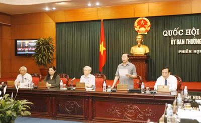 Phó Chủ tịch Quốc hội Nguyễn Đức Kiên phát biểu tại phiên họp UBTVQH thứ 31. Ảnh: nguồn Website Quốc hội Việt Nam