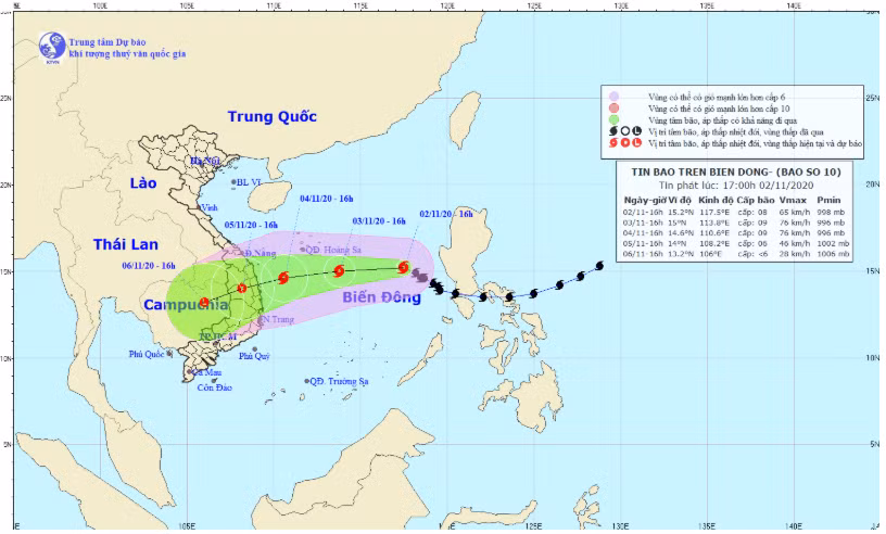 Hình ảnh mới nhất về cơn bão số 10