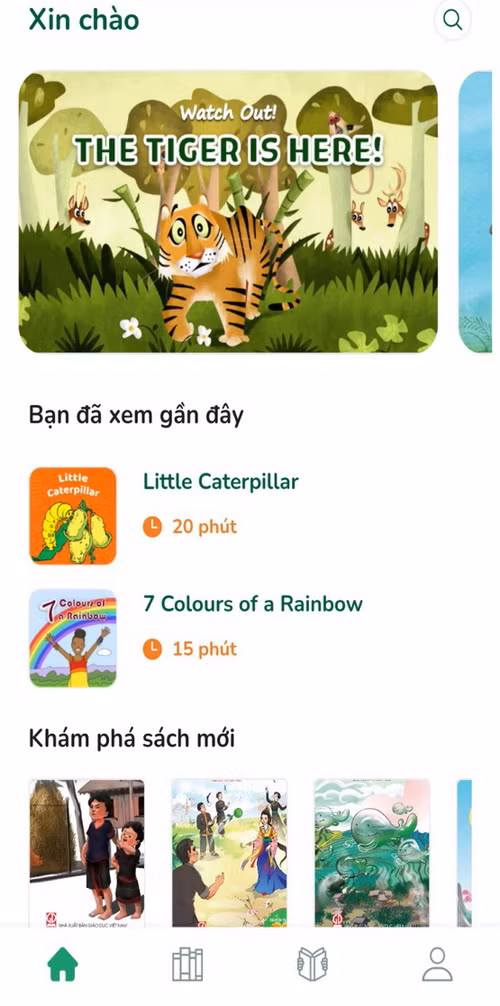 Một số hình ảnh trên trang web và ứng dụng đọc sách Thư viện số miễn phí