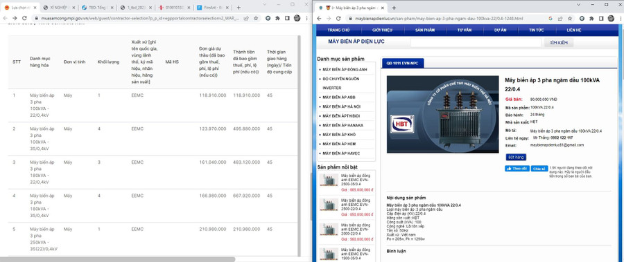 Sản phẩm trúng thầu của hãng EEMC cao hơn hãng HBT gần 29 triệu đồng. Sản phẩm trúng thầu của hãng EEMC cao hơn hãng HBT gần 29 triệu đồng.