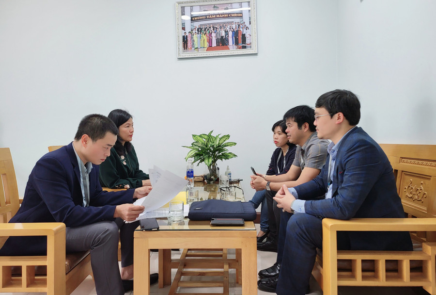 Đoàn làm việc của Báo GD&amp;TĐ làm việc với Sở GD&amp;ĐT TP Đà Nẵng. (Ảnh: Hoàng Vinh).