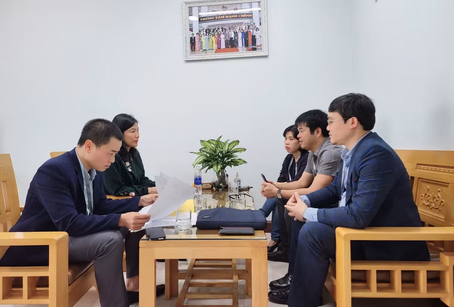 Đoàn làm việc của Báo GD&amp;TĐ làm việc với Sở GD&amp;ĐT TP Đà Nẵng. (Ảnh: Hoàng Vinh).