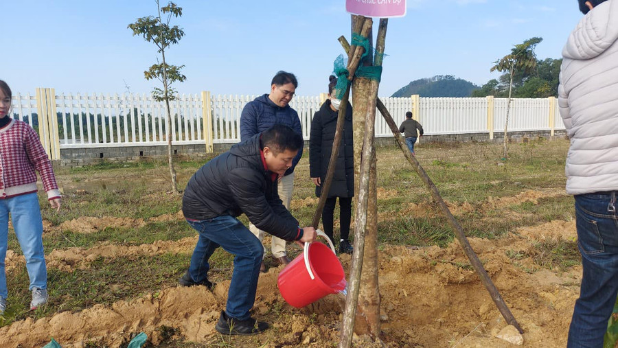 Tưới nước cho cây xanh mãi xanh. (Ảnh: A.H). Tưới nước cho cây xanh mãi xanh. (Ảnh: A.H).