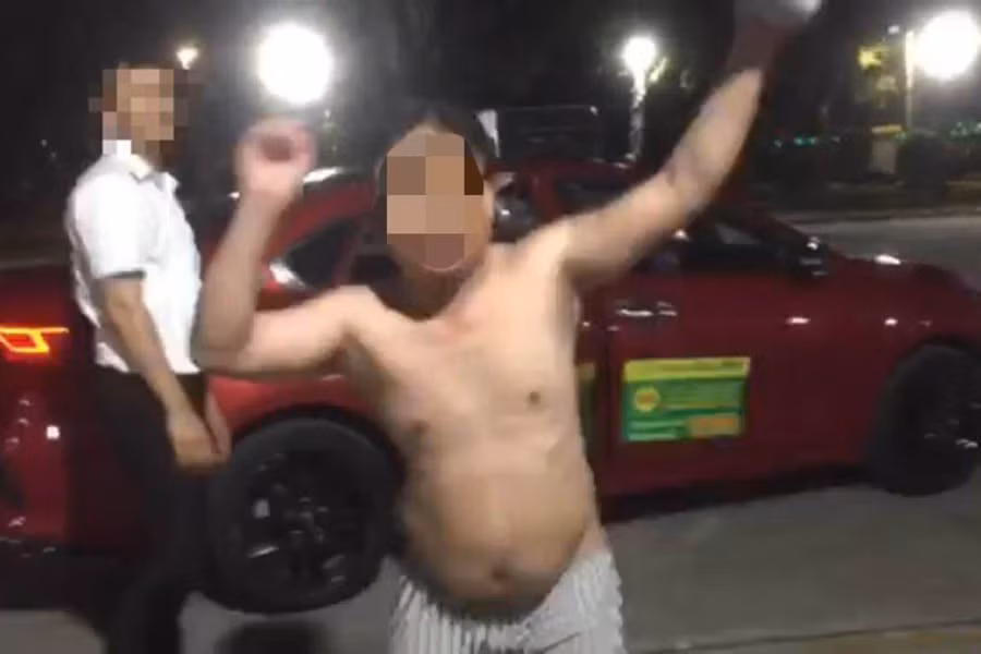 Phó Trưởng Ban Phong trào Uỷ ban MTTQ Việt Nam tỉnh Thừa Thiên - Huế say xỉn, "quậy" giữa phố. (Ảnh: C.Đ.)