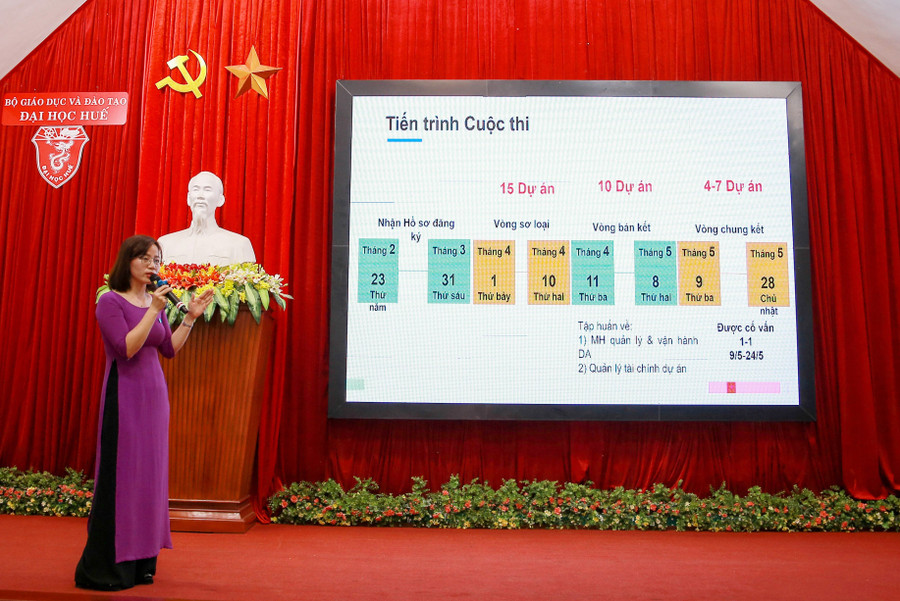 Tiến sĩ Hoàng Ngọc Tường Vân - Quản lý Dự án Huế - Đô thị giảm nhựa ở miền Trung Việt Nam giới thiệu về thể lệ cuộc thi.