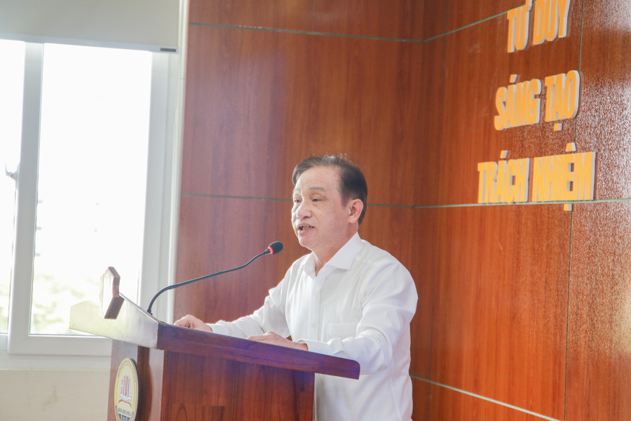 PGS.TS Đoàn Đức Lương - Hiệu trưởng Trường ĐH Luật, ĐH Huế đánh giá cao sự hợp tác giữa các bên trong việc xây dựng chương trình đào tạo thạc sĩ chính sách và pháp luật môi trường.