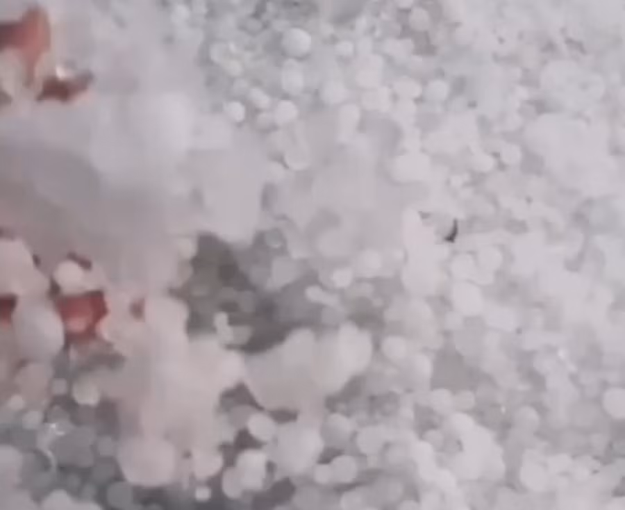 Các viên mưa đá người dân nhặt được sau trận mưa đá lớn bất thường ở huyện miền núi A Lưới, tỉnh Thừa Thiên - Huế (Ảnh: người dân cung cấp).