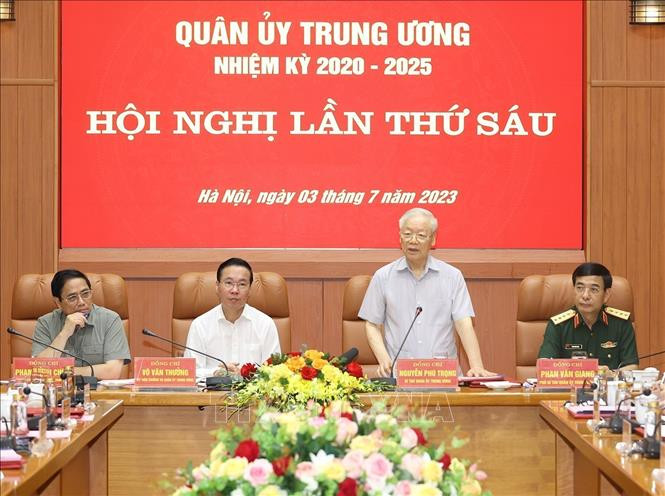 Tổng Bí thư Nguyễn Phú Trọng phát biểu kết luận hội nghị. Ảnh: Trí Dũng/TTXVN Tổng Bí thư Nguyễn Phú Trọng phát biểu kết luận hội nghị. Ảnh: Trí Dũng/TTXVN