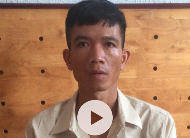 Đối tượng Cầm Bá Tư được ghi âm, ghi hình khi lấy lời khai (ảnh: Chính Cương).