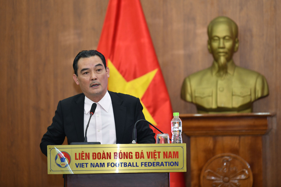 Ông Nguyễn Trung Kiên - Phó Chủ tịch VFF phát biểu tại sự kiện.