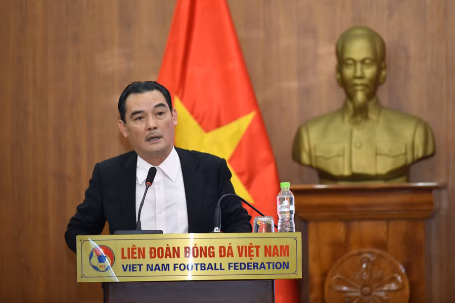 Ông Nguyễn Trung Kiên - Phó Chủ tịch VFF phát biểu tại sự kiện.