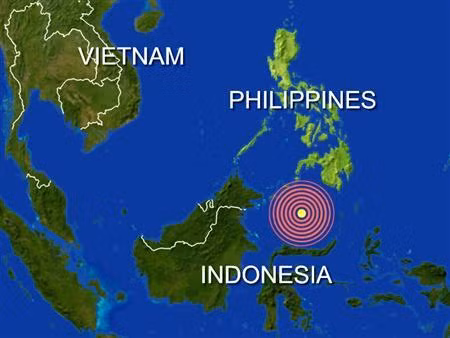 Vị trí trận động đất ở Philippines