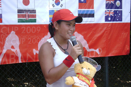 Đài Trang phát biểu sau khi giành chức vô địch nội dung đơn nữ
