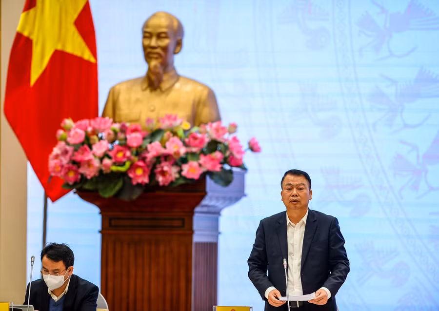 Thứ trưởng Nguyễn Đức Chi phát biểu tại buổi họp báo