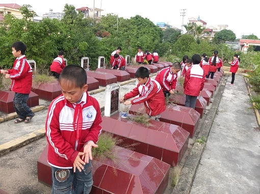 Báo cáo nhận chăm sóc công trình ghi công liệt sĩ trước 9/8