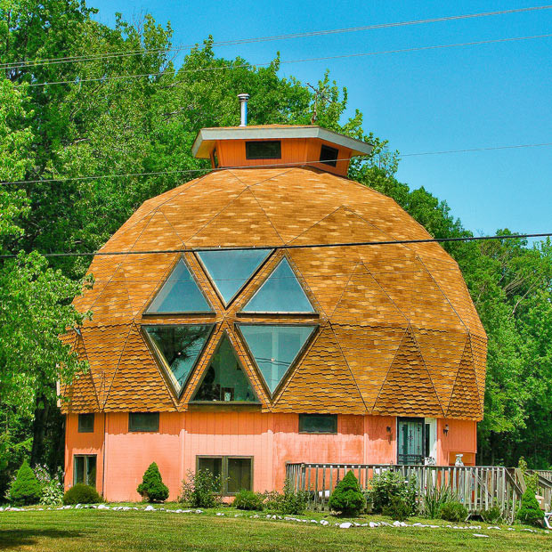 A geodesic dome house near St Michael’s, Maryland, USA