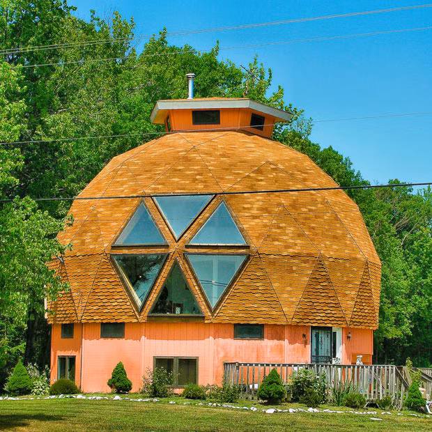 A geodesic dome house near St Michael’s, Maryland, USA