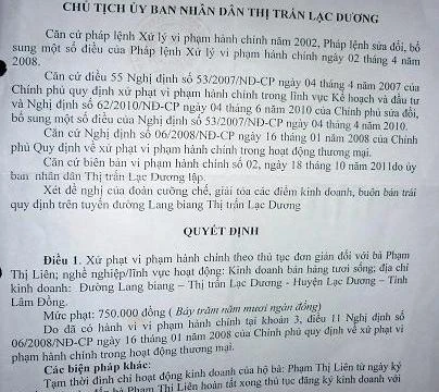 Lâm Đồng: Dân khởi kiện quyết định của UBND thị trấn