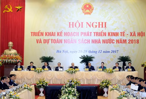 Hội nghị triển khai Kế hoạch phát triển KT-XH và dự toán NSNN năm 2018. Ảnh VGP