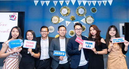 Lê Bá Nhật Minh (thứ 3 từ phải qua trái) và các du học sinh Việt Nam ở bên Úc.