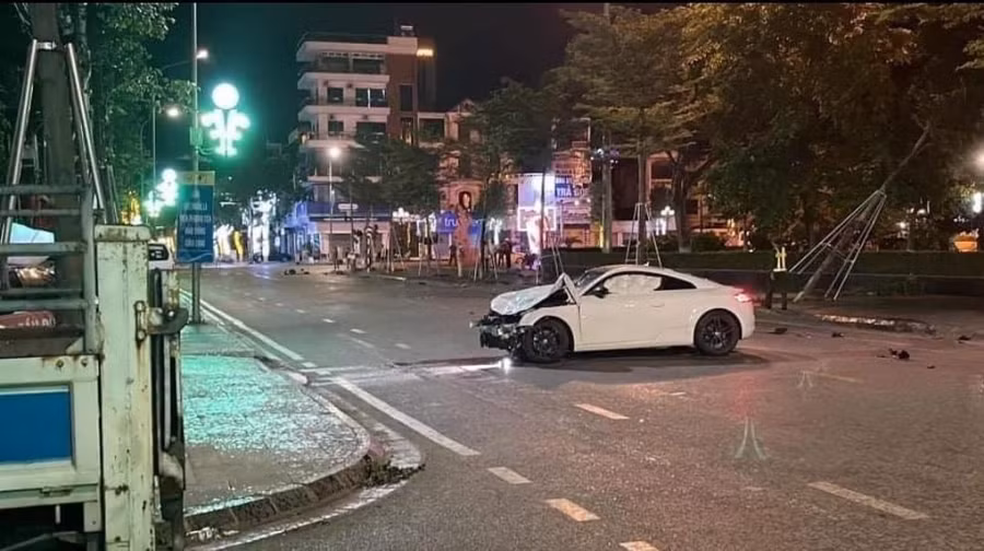 Hiện trường vụ tai nạn giao thông.