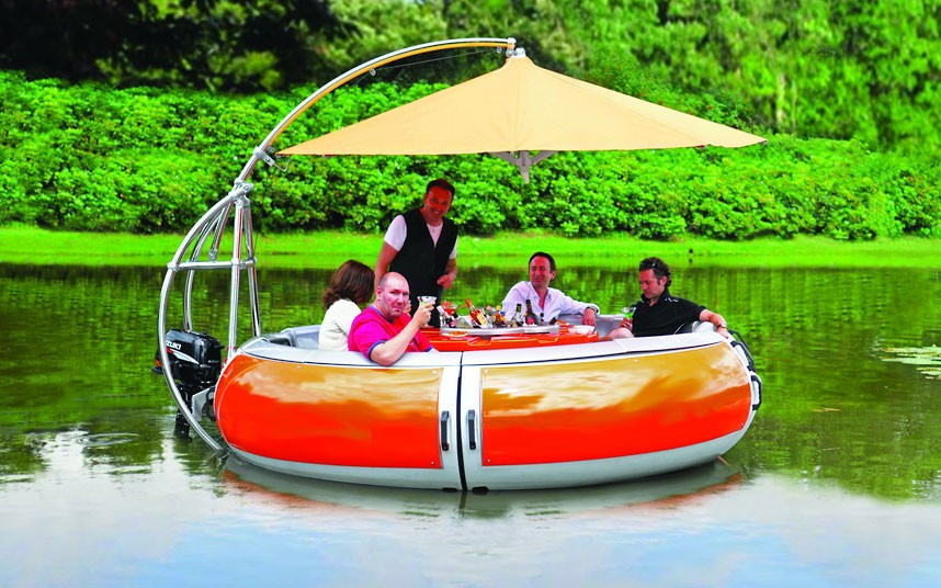 Những hình ảnh ấn tượng trong tuần ảnh 5 Avid fishermen will no longer have to wait to get back on land before they enjoy their catch of the day with this barbecue dining boat. Available from gift retailer Hammacher Schlemmer, this boat has a built-in barbecue grill that provides waterborne meals for up to ten adults. However, it will set you back $50,000 (£32,000).
