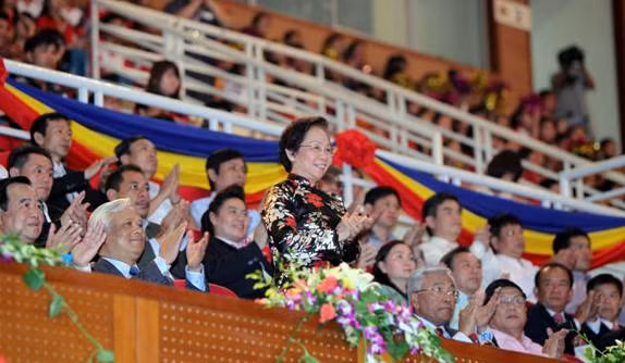 Phó Chủ tịch nước Nguyễn Thị Doan dự và tuyên bố khai mạc 5th Asean Schools Games 123