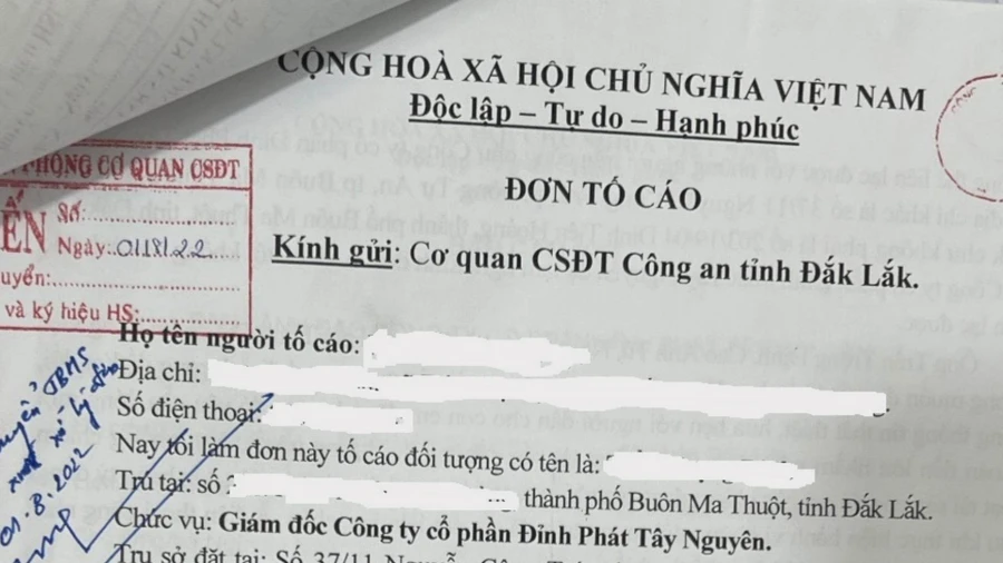 Đơn tố cáo của người dân.