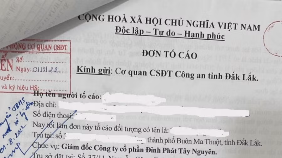 Đơn tố cáo của người dân.