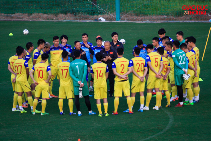 Đội tuyển Việt Nam trong buổi tập ngày hôm nay 17/11.