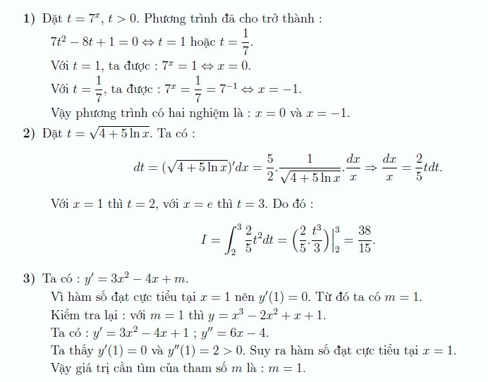 Gợi ý đáp án môn Toán ảnh 4 Gợi ý đáp án môn Toán ảnh 4