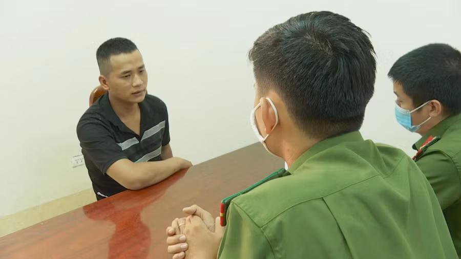 Đối tượng Thương tại cơ quan Công an (ảnh: SĐ).