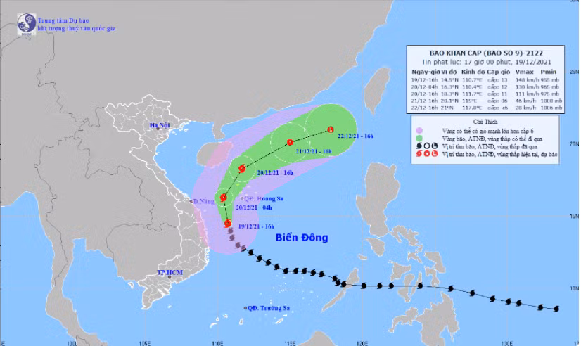 Hình ảnh vệ tinh cơn bão số 9.
