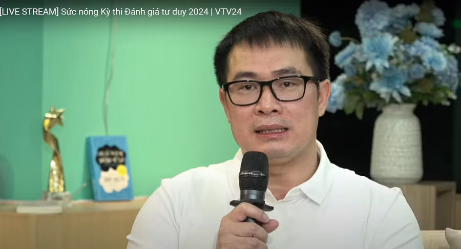 PGS.TS Vũ Duy Hải chia sẻ tại chương trình Live Stream về Kỳ thi đánh giá tư duy 2024.