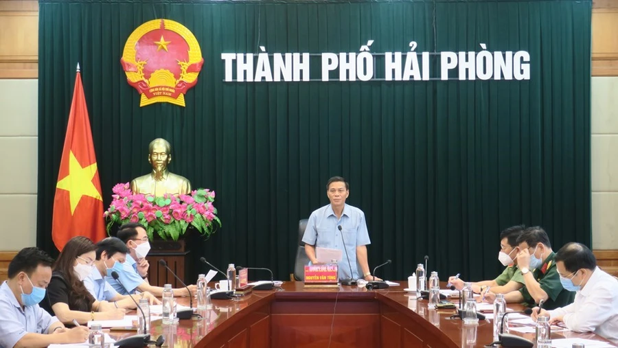 TP. Hải Phòng họp trực tuyến với huyện Vĩnh Bảo về công tác phòng, chống dịch bệnh COVID-19.