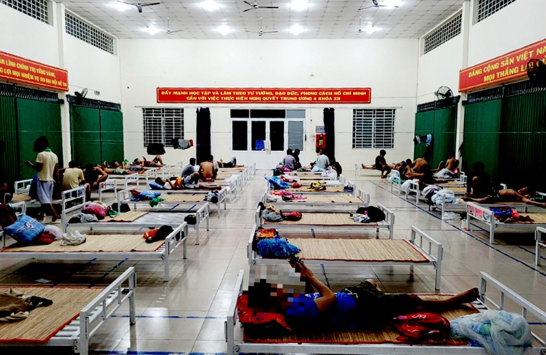 Nhóm người nhập cảnh trái phép được chăm sóc chu đáo tại Trung tâm giáo dục cộng đồng xã Đa Phước (huyện An Phú, tỉnh An Giang).