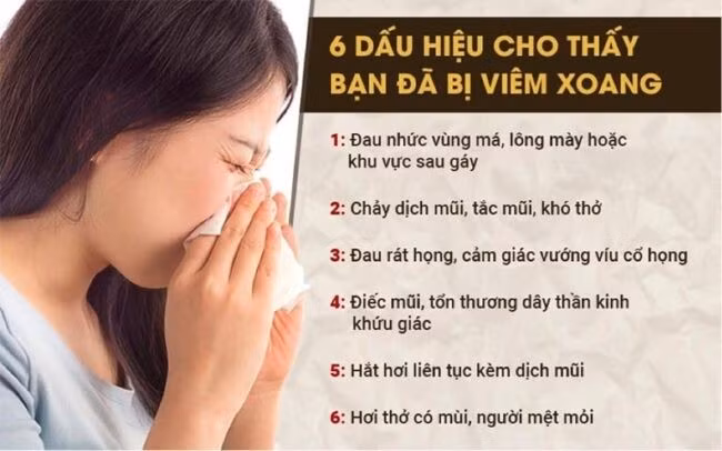 Các triệu chứng thường gặp của viêm xoang